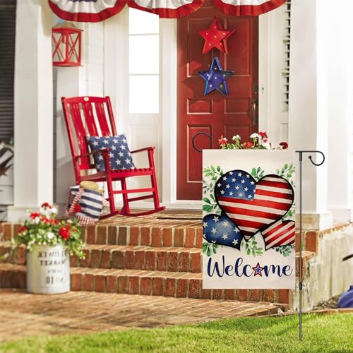 Pawliss Double-Sided American Flag Garden Decor for Independence Day