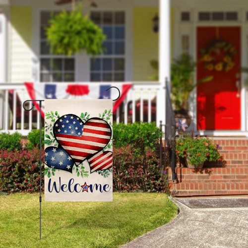 Pawliss Double-Sided American Flag Garden Decor for Independence Day