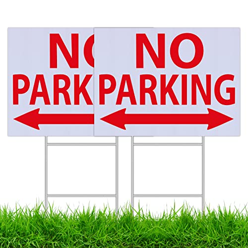 2 Pack No Parking Yard Sign, UV-resistant, Waterproof
