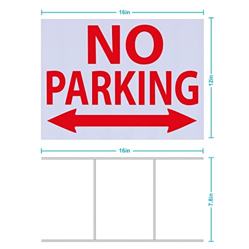 2 Pack No Parking Yard Sign Set: UV Resistant