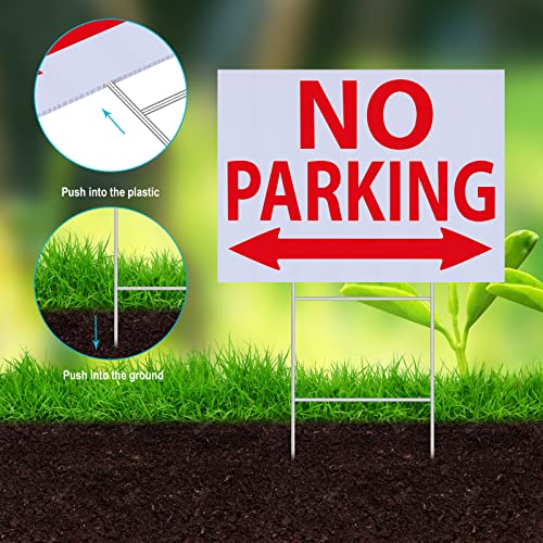 2 Pack No Parking Yard Sign Set: UV Resistant