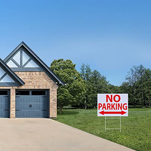 2 Pack No Parking Yard Sign Set: UV Resistant