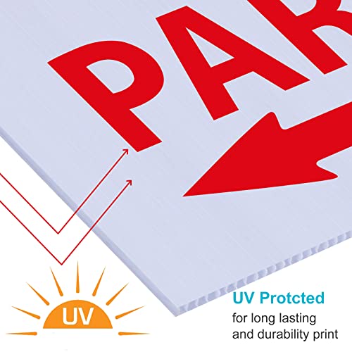 2 Pack No Parking Yard Sign Set: UV Resistant