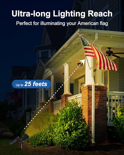 2 Pack Solar Uplighting Outdoor LED Landscape Spotlights