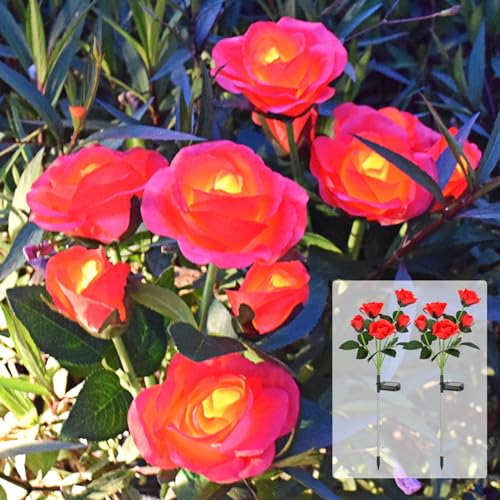 2 Pack Agaphoton Solar Rose Garden Lights