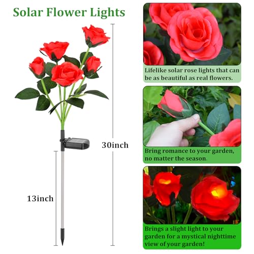 2 Pack Agaphoton Solar Rose Garden Lights