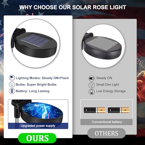 2 Pack Agaphoton Solar Rose Garden Lights