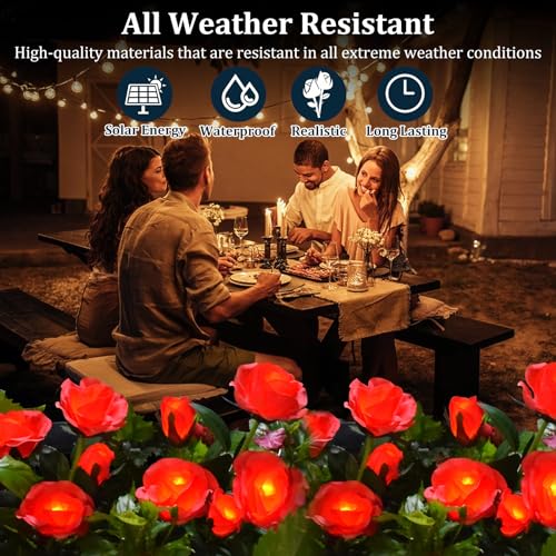 2 Pack Agaphoton Solar Rose Garden Lights