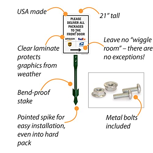 Front Door Delivery Arrow Yard Sign Set