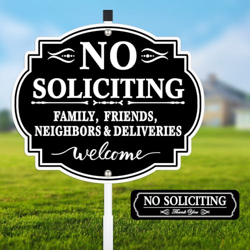 8" x 12" No Soliciting Sign with Stake for Home