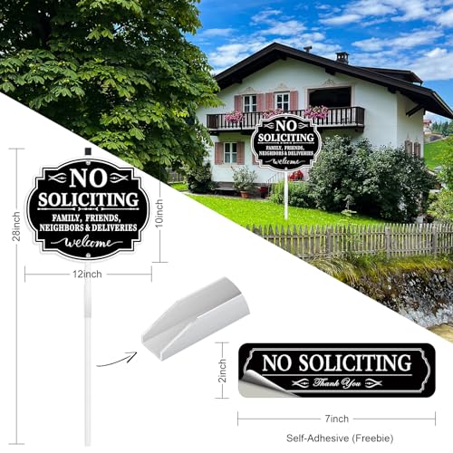 8" x 12" No Soliciting Sign with Stake for Home