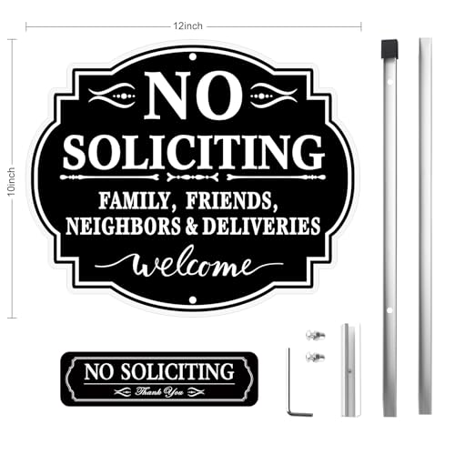 8" x 12" No Soliciting Sign with Stake for Home