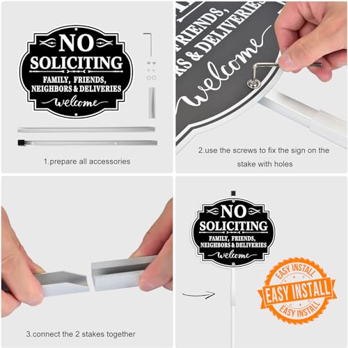8" x 12" No Soliciting Sign with Stake for Home