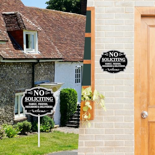 8" x 12" No Soliciting Sign with Stake for Home