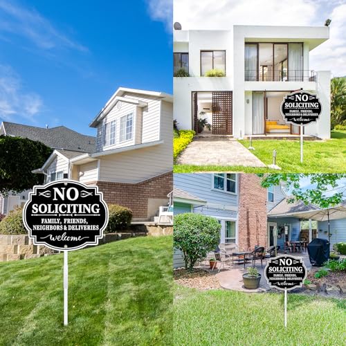 8" x 12" No Soliciting Sign with Stake for Home
