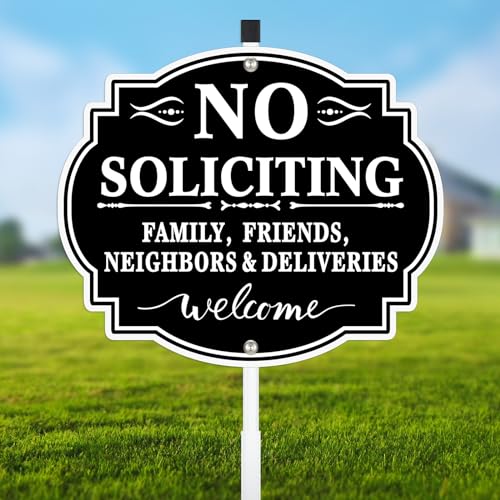 8" x 12" No Soliciting Sign with Stake for Home