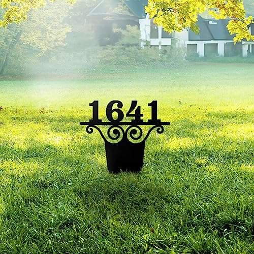 Custom House Number Metal Yard Stake Sign - USA Made