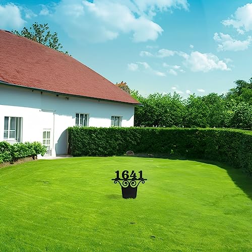 Custom House Number Metal Yard Stake Sign - USA Made