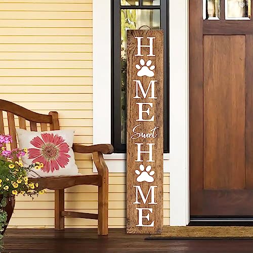 Wooden Cat Dog Welcome Porch Sign Farmhouse Decor