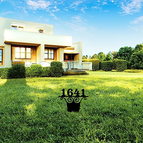 Custom House Number Metal Yard Stake Sign - USA Made