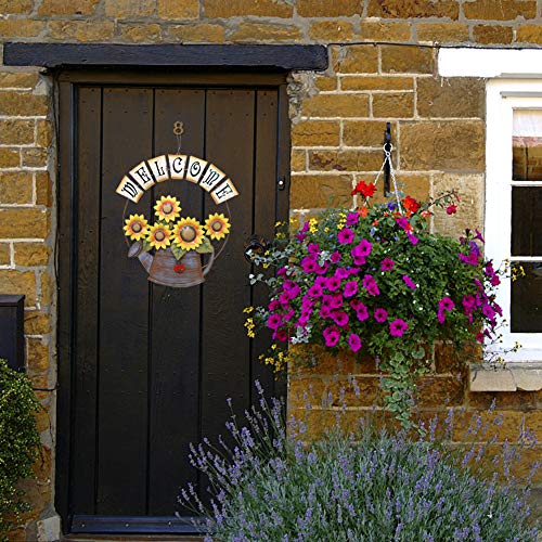 Sunflower Metal Welcome Sign for Wall Front Door & Garden