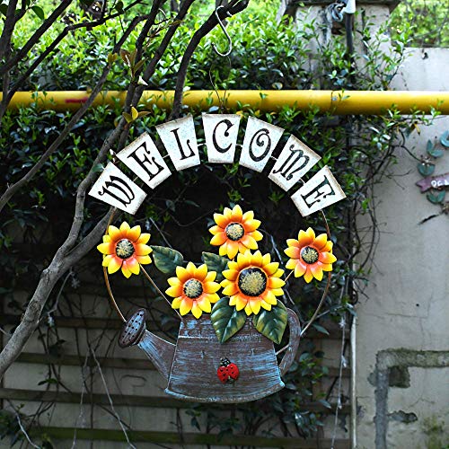 Sunflower Metal Welcome Sign for Wall Front Door & Garden