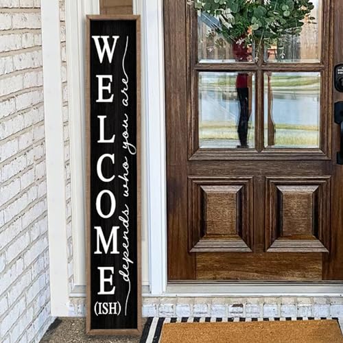 Large Wooden Welcome Sign for Front Porch décor