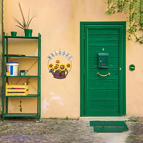 Sunflower Metal Welcome Sign for Wall Front Door & Garden