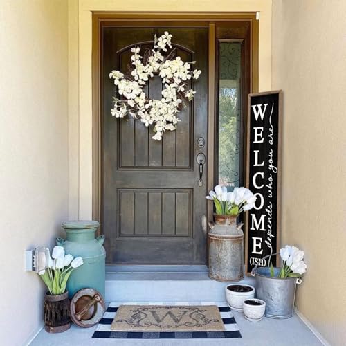 Large Wooden Welcome Sign for Front Porch décor