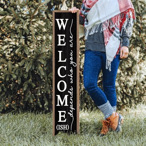 Large Wooden Welcome Sign for Front Porch décor