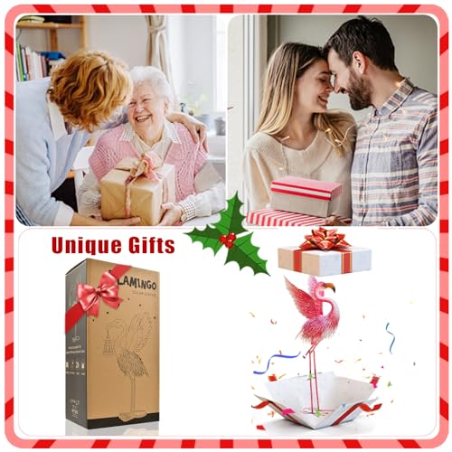 Nacome Flamingo Statues for Garden Yard Decor: Metal Pink Flamingo Sculptures & Statues Clearance Lawn Ornaments Art for Home/Patio/Balcony/Front – Unique Gifts for Grandma/Mom/Mother