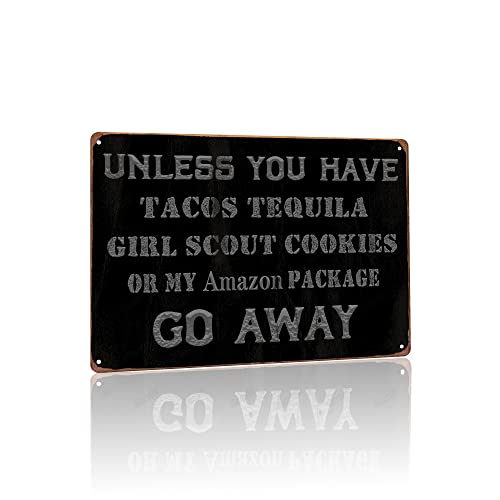 Gocolt Funny Front Door Hanging Sign - Go Away - Vintage Farmhouse Garden Front Yard Decorative Hanging Sign Home Porch Garden Entrance Metal Tin Decorative 8x12 Inches