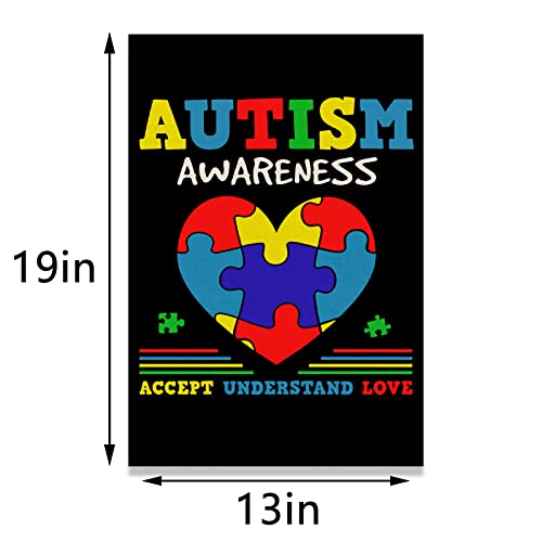Autism Awareness Garden Flag Accept Understand Love April Asperger Decor Puzzle Piece Heart Front Yard Porch Outdoor Decoration Sign