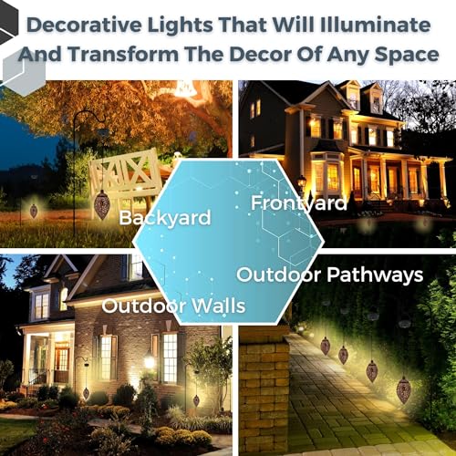Evolving Modern Solar Outdoor Lanterns- Hanging Lights, Set of 2 Moroccan Style Garden Party Decorative Rechargeable Lantern, Hurricane Lamps are Great for Front Porch, Patio and Yard