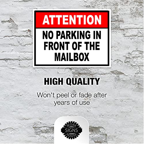 Single Sided Sign ATTENTION NO PARKING IN FRONT OF THE MAILBOX Yard Sign ROAD SIGN with Stand