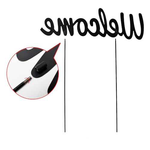 Metal Letter Welcome Yard Sign with Stake Outdoor Decorations Garden Lawn Front Porch Outside Letter Yard Sign Garden Stake Decor (Welcome)