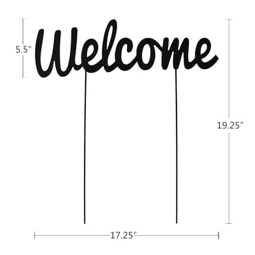 Metal Letter Welcome Yard Sign with Stake Outdoor Decorations Garden Lawn Front Porch Outside Letter Yard Sign Garden Stake Decor (Welcome)