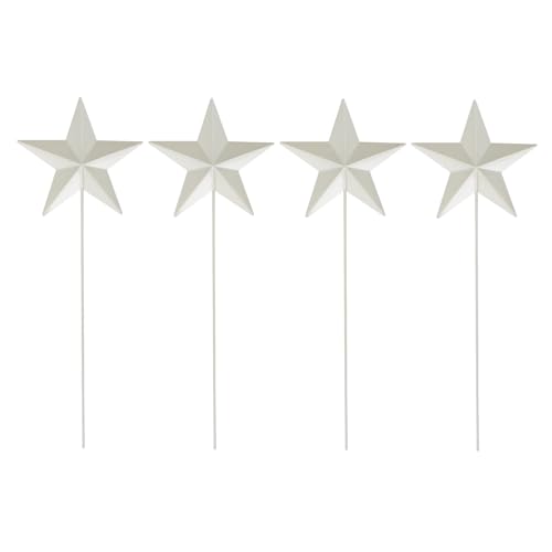 K KILIPES 15.75" H Metal Star Barn Patriotic Garden Stakes, 4pcs Rustic US Flag Star Metal Plant Stick Yard Art Ornament for Memorial Day 4th of July Independence Day Patio Lawn Outdoor Decoration