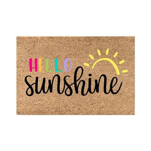 FASHERGEN 1PCS Summer Door Mat Hello Door Mat Welcome Door Mats Summer Decorative Doormat Low Profile Front Door Non Slip Indoor Doormat for Home Entrance Outside Entry Yard Floor