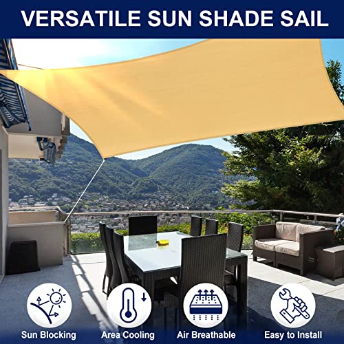 PureFit Rectangle Sun Shade Sails - 10 x 13 ft