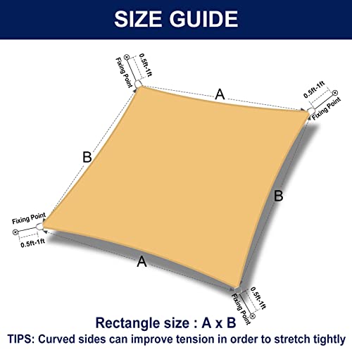 PureFit Rectangle Sun Shade Sails - 10 x 13 ft