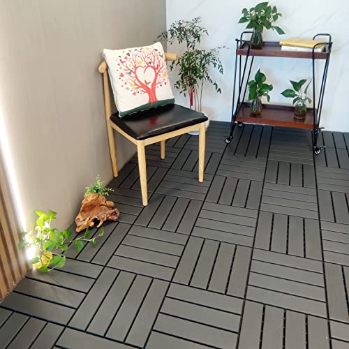 Dark Grey Interlocking Deck Tiles, 36 Pack, Waterproof
