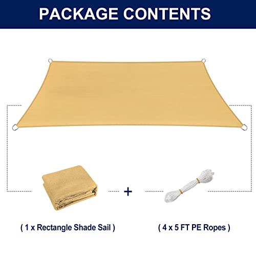 PureFit Rectangle Sun Shade Sails - 10 x 13 ft