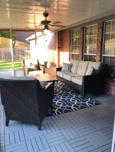 Dark Grey Interlocking Deck Tiles, 36 Pack, Waterproof