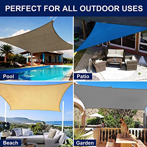 PureFit Rectangle Sun Shade Sails - 10 x 13 ft