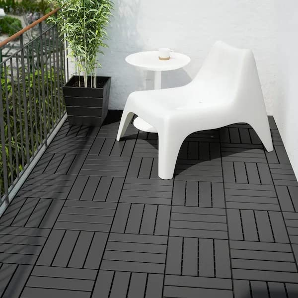 Dark Grey Interlocking Deck Tiles, 36 Pack, Waterproof