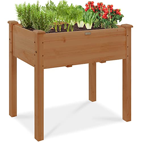 Elevated Wood Planter Box Stand for Kids & Adults