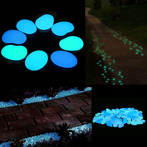Luminous Glow Pebbles for Yard and Walkways (100 PCS)