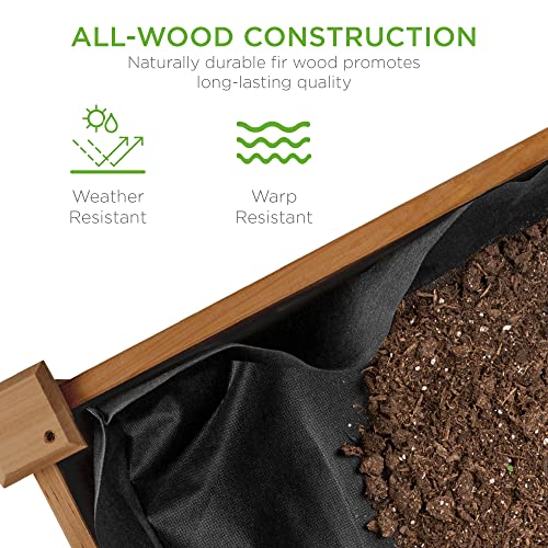 Elevated Wood Planter Box Stand for Kids & Adults