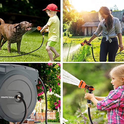 Giraffe Tools 130 ft Retractable Garden Hose Reel